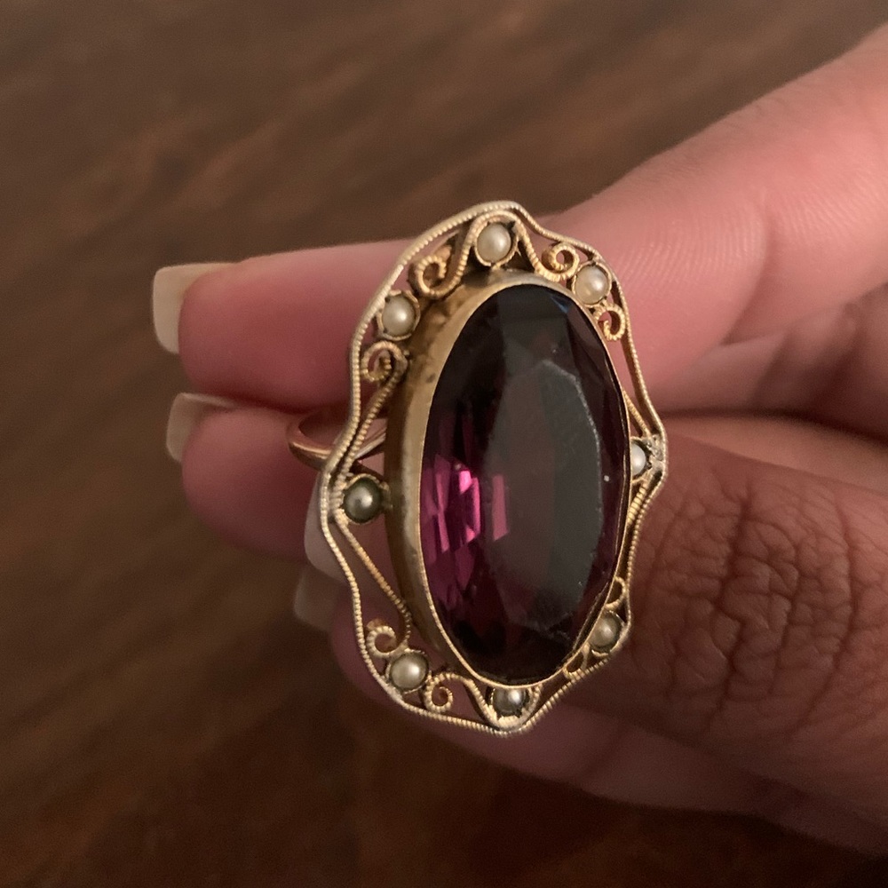 Vintage natural amethyst ring